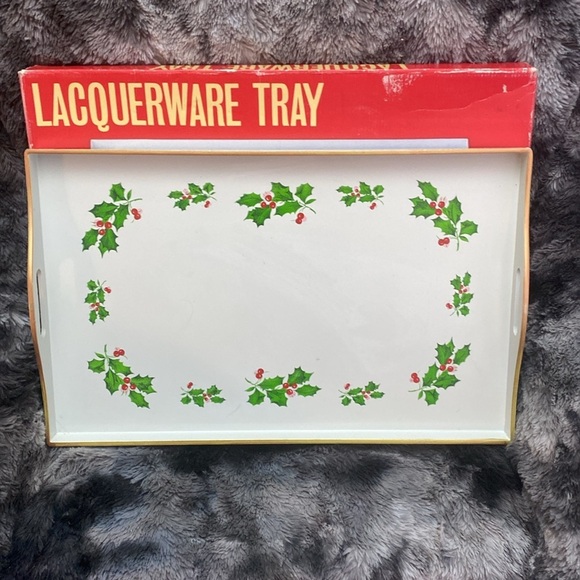 Vintage Lacquerware Tray - Red and White with cute coupon book - Picture 1 of 16